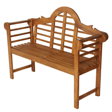 Lutyens Arched 600-Lbs Support Acacia Wood Outdoor Garden Patio Bench - JONATHAN Y